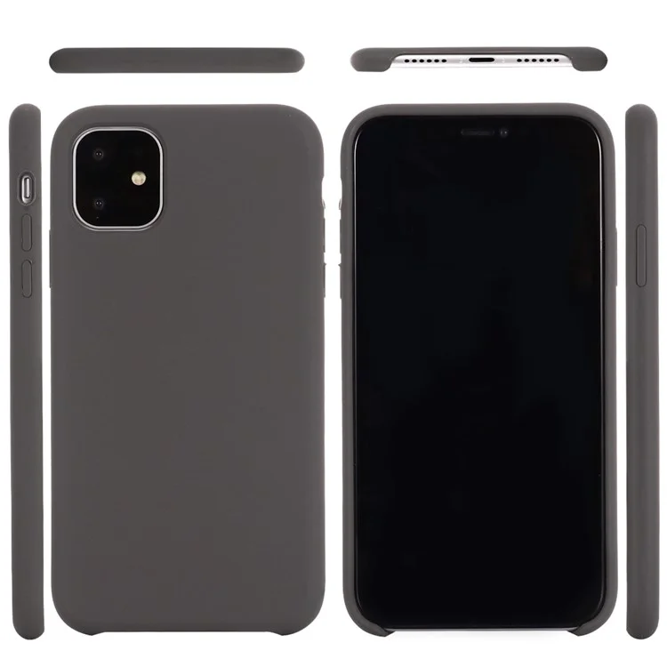 For iPhone 11 Pro 5.8 inch (2019) Soft Liquid Silicone Phone Back Shockproof Smartphone Cover - Coffee