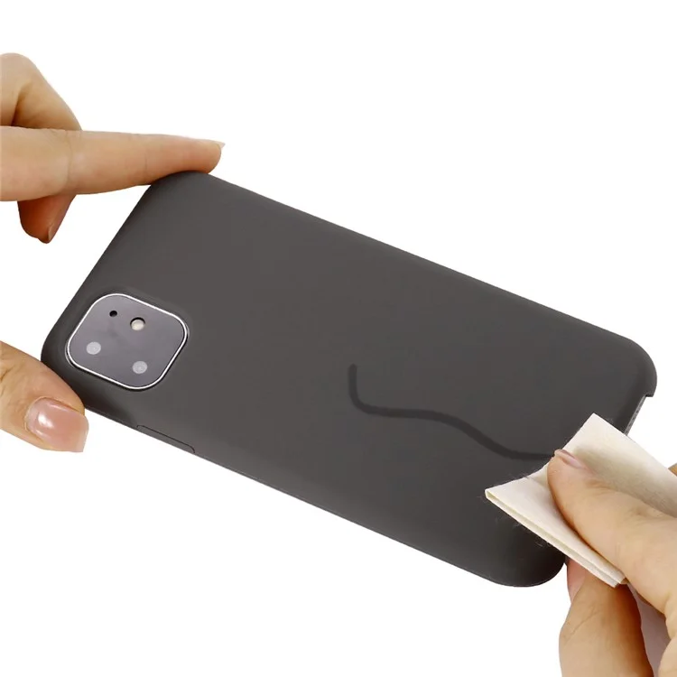 For iPhone 11 Pro 5.8 inch (2019) Soft Liquid Silicone Phone Back Shockproof Smartphone Cover - Coffee