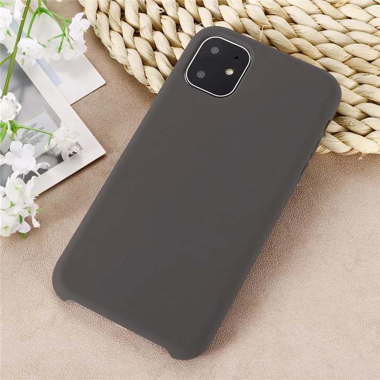 For iPhone 11 Pro 5.8 inch (2019) Soft Liquid Silicone Phone Back Shockproof Smartphone Cover - Coffee