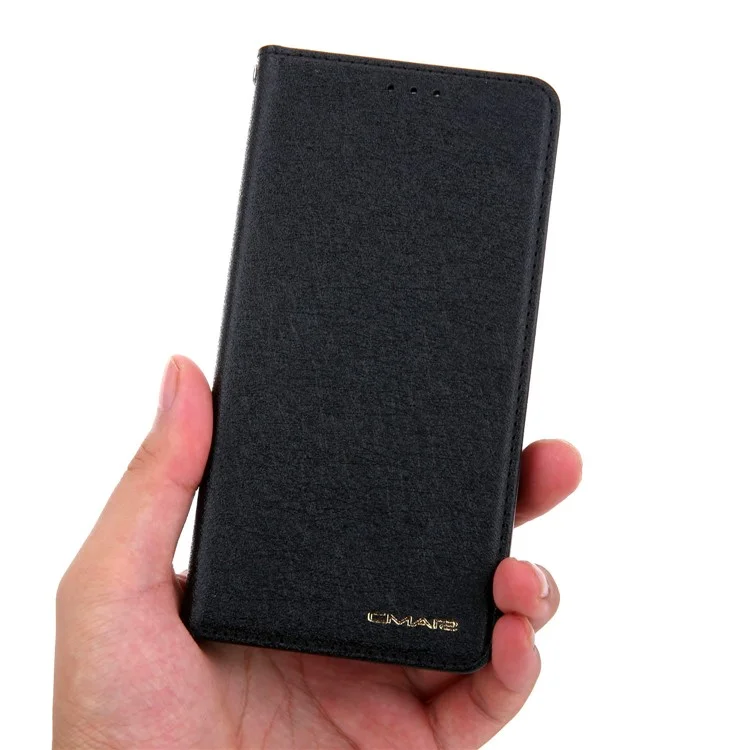 CMAI2 Texture en Soie Cuir PU Avec Cartes Case de Téléphone Pour Iphone 11 6,1 Pouces (2019) - le Noir
