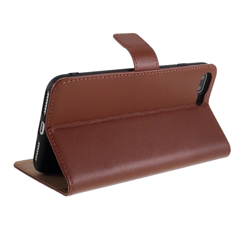 Multiple Colors Genuine Leather Wallet Stand Phone Cover Shell Cell Phone Accessories for iPhone 7 Plus / 8 Plus - Coffee