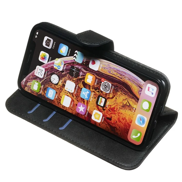 Custodia in Pelle Tascabile Con Slot di Carta Per Iphone Xs/x 5,8 Pollici - Nero