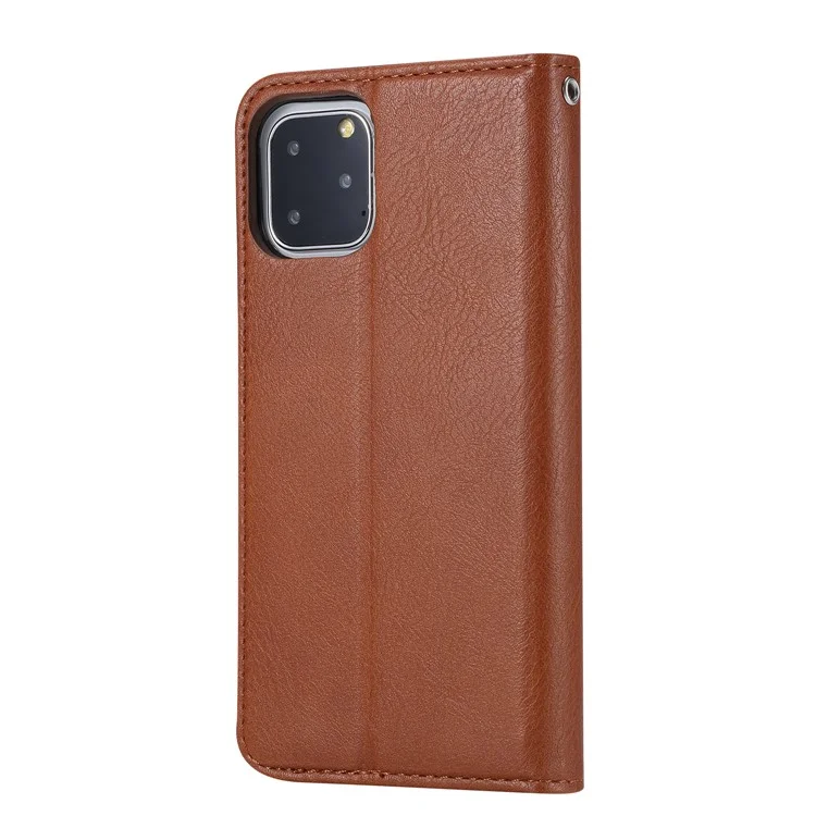 Автоматический Кожаный Кожаный Кошелек Для IPhone 11 Pro Max 6,5 Дюйма (2019) - Коричневый