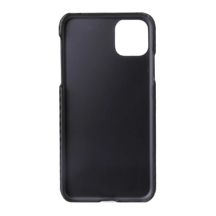 PU Leather Coated PC Phone Casing Shell for iPhone 11 Pro 5.8 inch (2019) - Black Carbon Fiber Texture