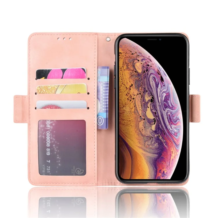 Funda de Cartera de Cuero con Múltiples Ranuras para Tarjetas para iPhone 11 Pro 5.8 pulgadas (2019) - Oro Rosa