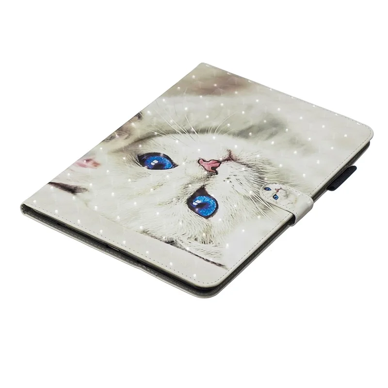 Pattern Printing PU Leather Tablet Case [Wallet Stand] for iPad 9.7-inch (2018) (2017) (2016)/iPad Air 2, Etc - Blue-Eye Cat