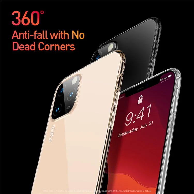 BASEUS Drop-resistant TPU Phone Case Cover for iPhone 11 Pro Max 6.5-inch (2019) - Transparent Black