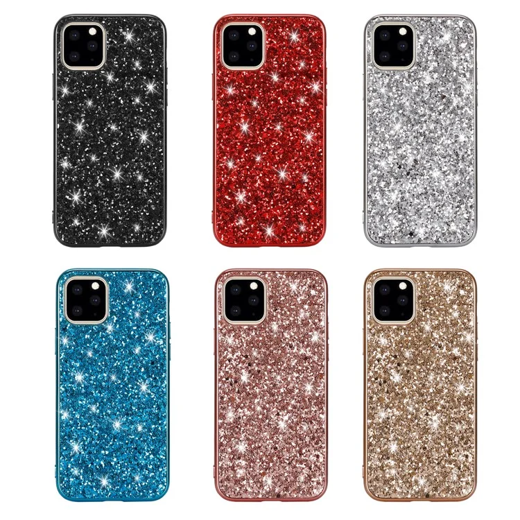 Glittering Sequins Electroplating TPU+PC Phone Shell for iPhone 11 6.1 inch (2019) - Cyan