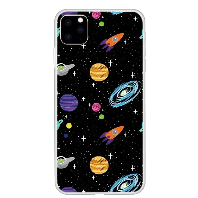 Impressão de Padrões TPU Back Case Para Iphone 11 6,1 Polegadas (2019) - Planeta