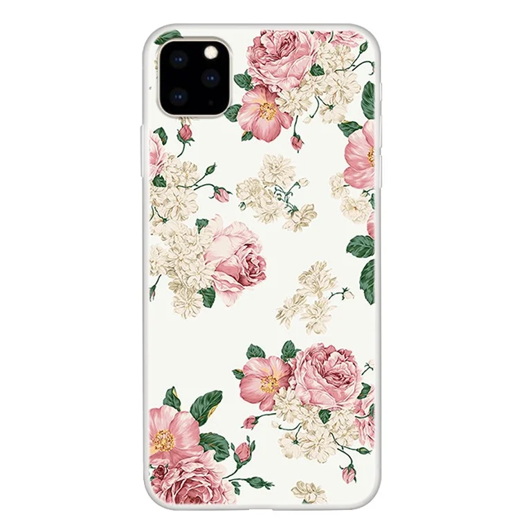 Capa de Silicone TPU Macia com Estampa Clara para iPhone 11 6.1 polegadas (2019) - Flores