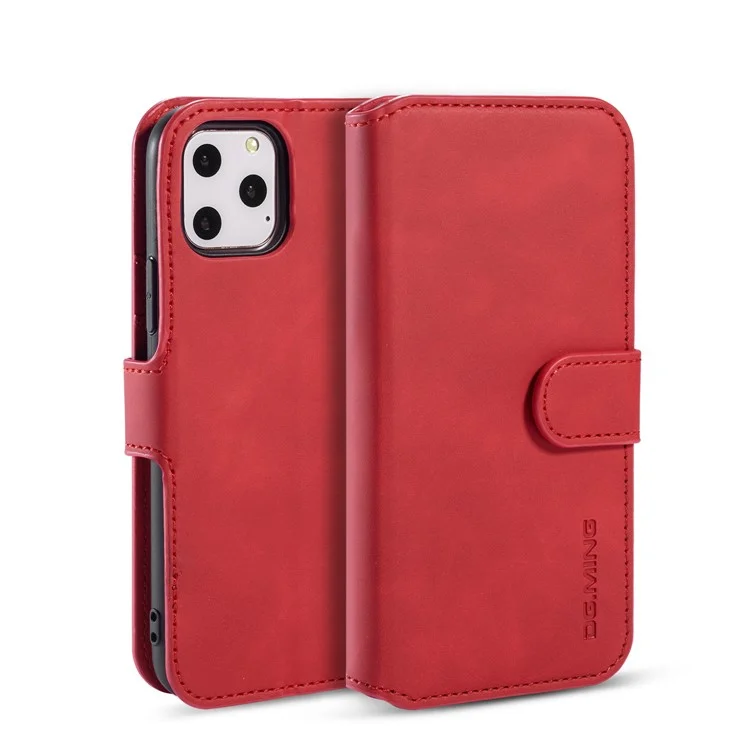 DG.MING Retro Style Wallet Leather Stand Case for iPhone 11 Pro 5.8-inch (2019) - Red