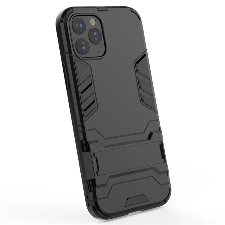 plastic + tpu hybrid case avec kickstand pour iphone 11 pro 5,8 pouces (2019) - le noir