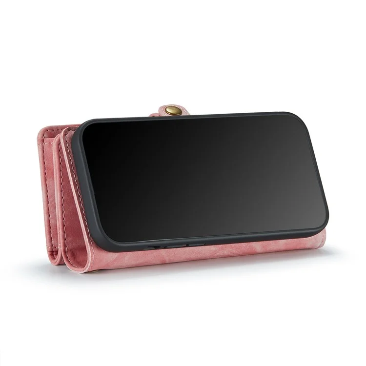 Caseme 008 Serie Split Leder 2-in-1 Abnehmbarer Ständer Magnetwallet Telefonhülle Für Iphone 11 Pro 5,8 Zoll (2019) - Rosa