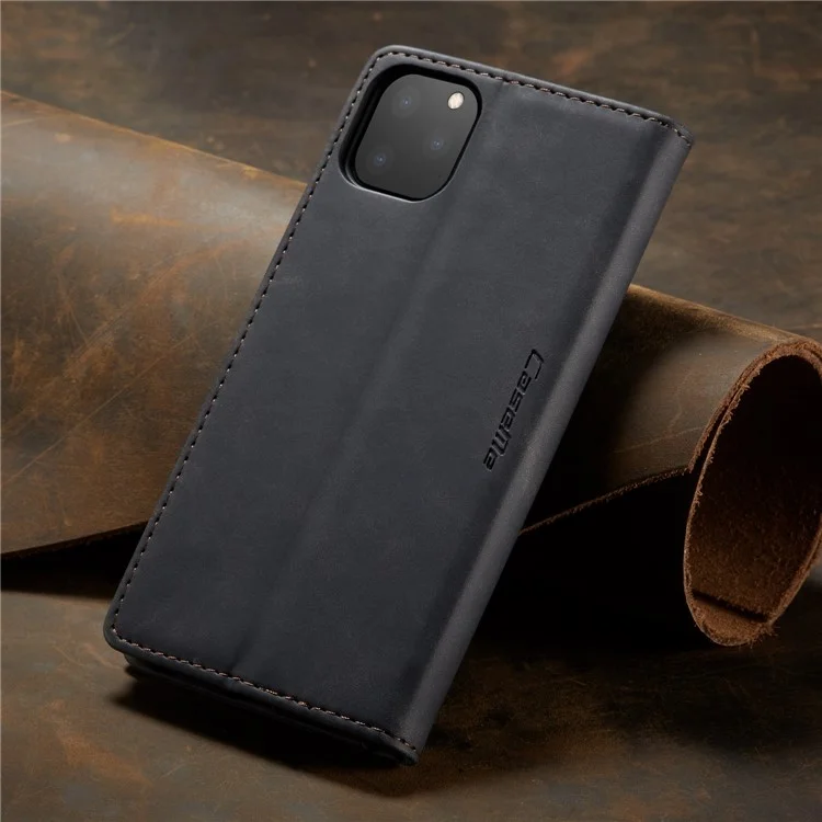 CASEME 013 Series Auto-absorbed Leather Wallet Case for iPhone 11 Pro 5.8-inch (2019) - Black