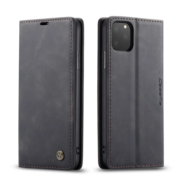 CASEME 013 Series Auto-absorbed Leather Wallet Case for iPhone 11 Pro 5.8-inch (2019) - Black