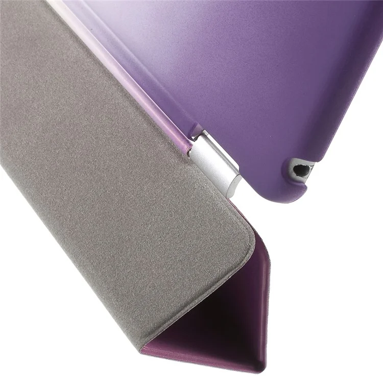 For iPad Air 2 Rainbow Color Smart Leather Cover + PC Companion Case - Purple / Rose