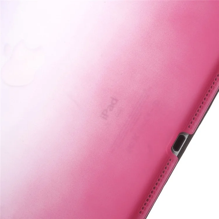 For iPad Air 2 Rainbow Color Smart Leather Cover + PC Companion Case - Purple / Rose