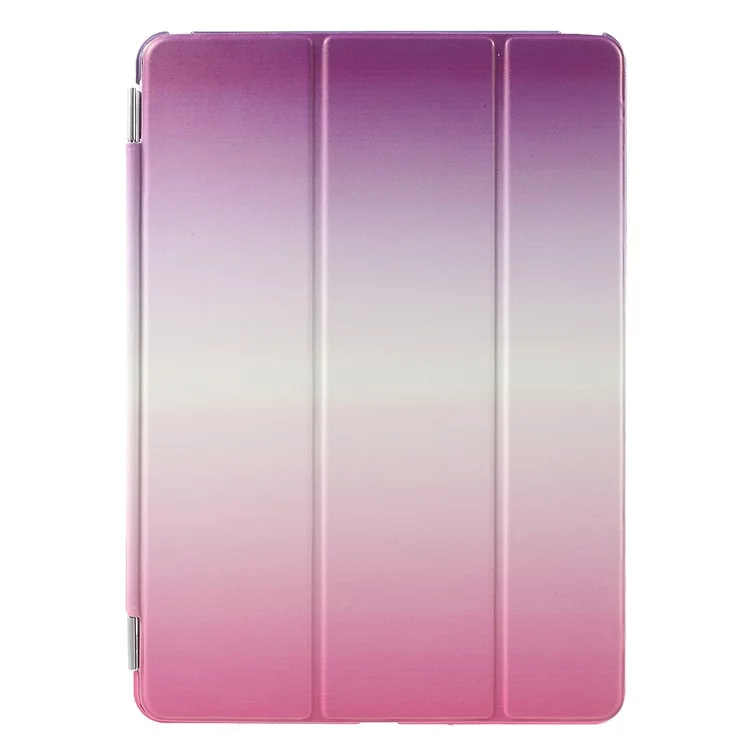 For iPad Air 2 Rainbow Color Smart Leather Cover + PC Companion Case - Purple / Rose