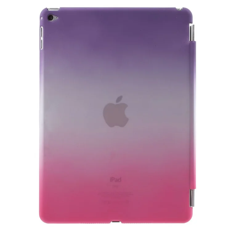 For iPad Air 2 Rainbow Color Smart Leather Cover + PC Companion Case - Purple / Rose
