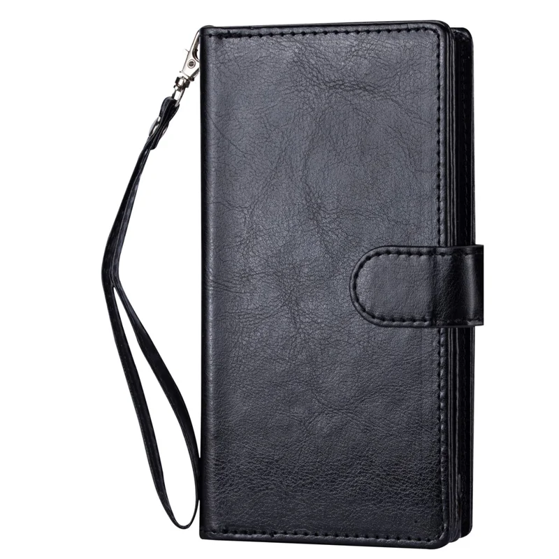 For Apple iPhone 11 6.1 inch (2019) Leather Phone Cover with 9 Card Slots - Black
