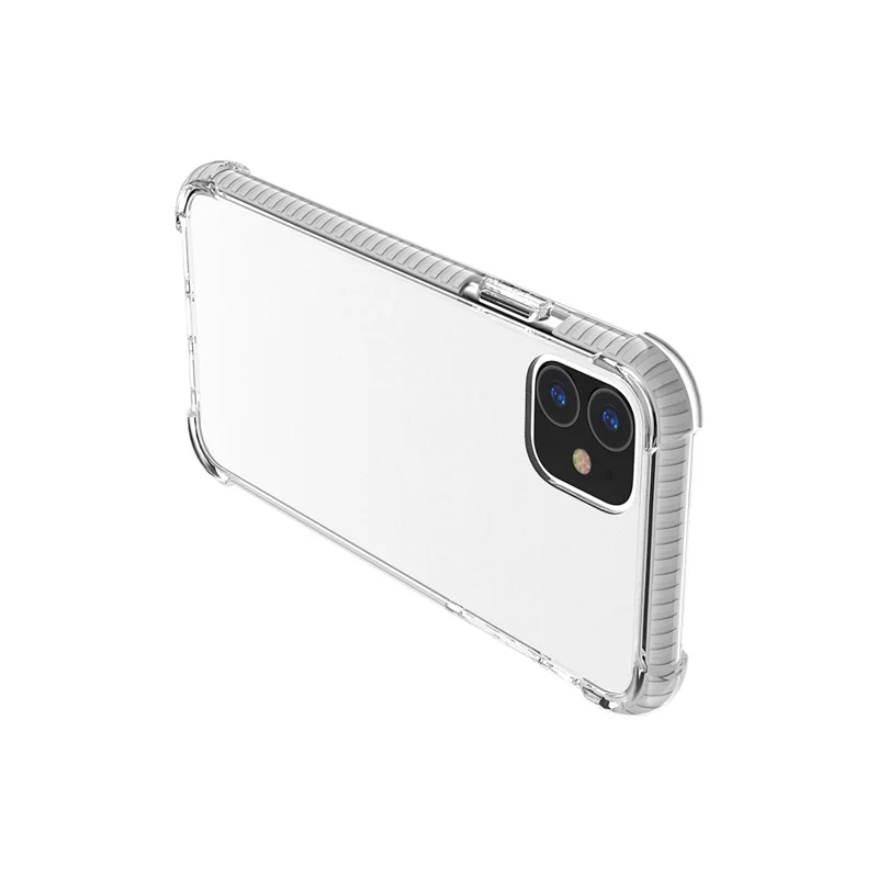 For iPhone 11 6.1 inch Clear Anti-Yellow Shock Absorption Acrylic Protective Phone Case - White