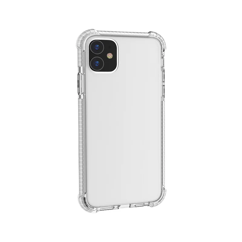 For iPhone 11 6.1 inch Clear Anti-Yellow Shock Absorption Acrylic Protective Phone Case - White