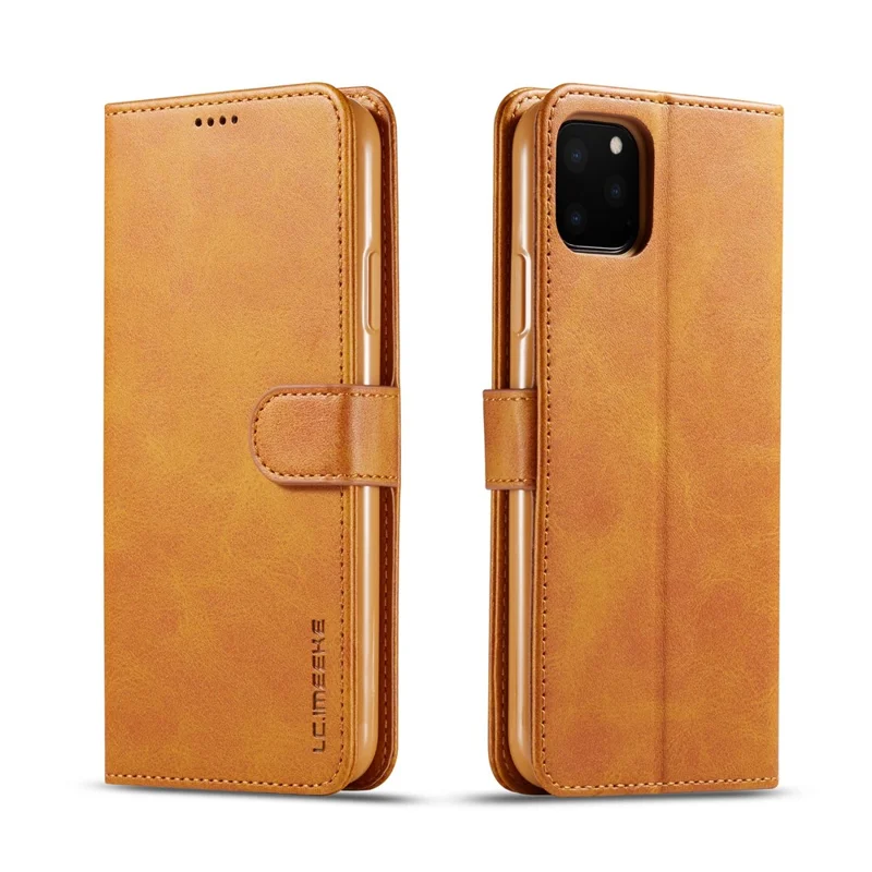 LC.imeeke PU Leather Protective Flip Wallet Case for iPhone 11 Pro 5.8-inch (2019) - Brown