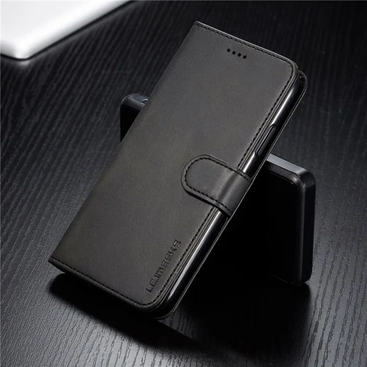 LC.imeeke PU Leder Schutzklappengeldbeutel Hülle für iPhone 11 6.1-Zoll (2019) mit verstellbarem, faltbarem Ständer-Design - Schwarz