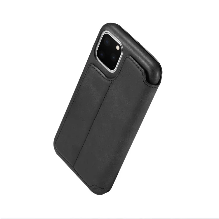 Lc. Imeeke Retro Style Leather Shell Avec Support de Carte Pour Iphone 11 Pro 5.8-pouces (2019) - le Noir