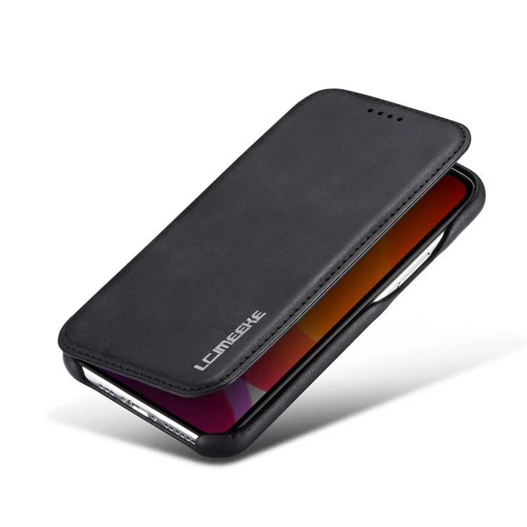 Lc. Shell de Cuero de Estilo Retro de Imeeke Con Soporte Para Tarjetas Para Iphone 11 Pro 5.8 Pulgadas (2019) - Negro