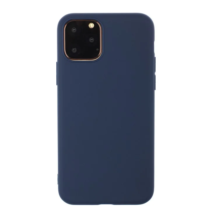 Pure Color Soft TPU Phone Back Case Protective Shell pour iPhone 11 6.1 inch - Bleu foncé
