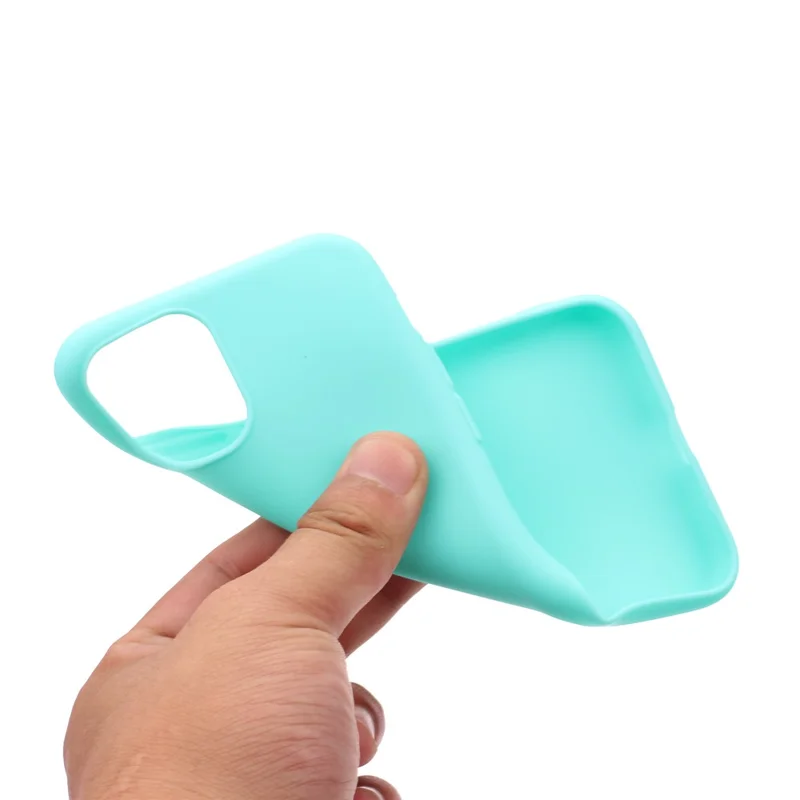 Pure Color Soft TPU Phone Back Case Protective Shell for iPhone 11 6.1 inch - Cyan