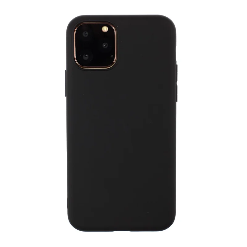 Pure Color Soft TPU Phone Back Case Protective Shell for iPhone 11 6.1 inch - Black