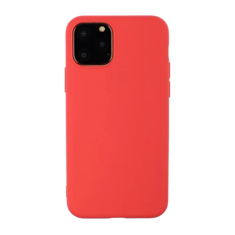 Pure Color Soft Tpu Teleph Back Case Protective Protective Para Iphone 11 6.1 Pulgadas - Rojo