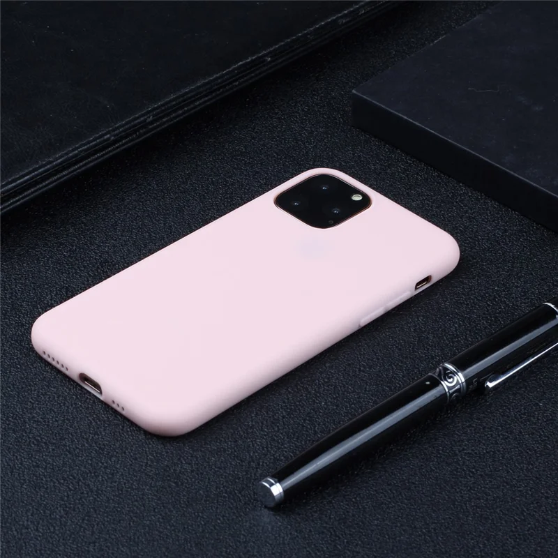 Pure Color Soft TPU Phone Back Case Protective Shell for iPhone 11 6.1 inch - Pink