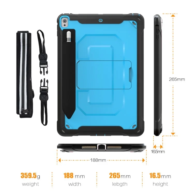 Case de Protection Hybride PC + TPU Avec Kickstand Pour Ipad Air 10,5 Pouces (2019) - Bleu