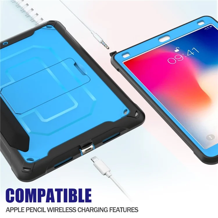 PC + TPU Hybrid Protective Case Com Kickstand Para Ipad Air 10,5 Polegadas (2019) - Azul