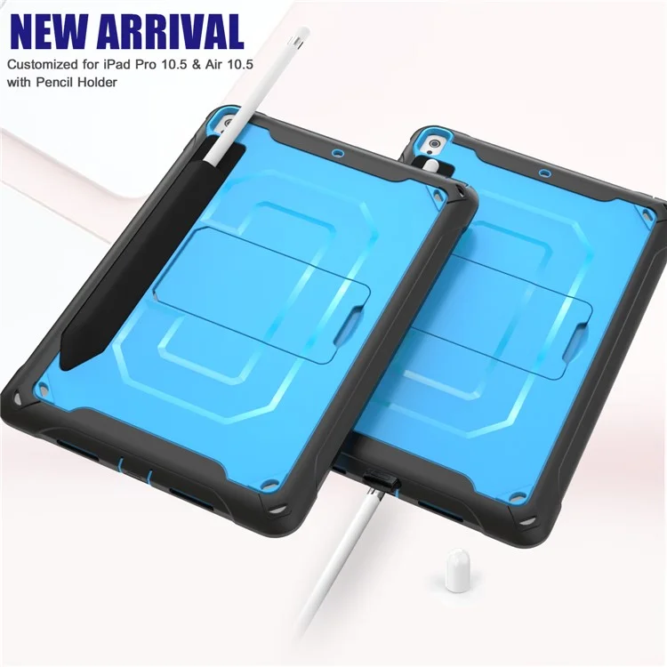 Case de Protection Hybride PC + TPU Avec Kickstand Pour Ipad Air 10,5 Pouces (2019) - Bleu