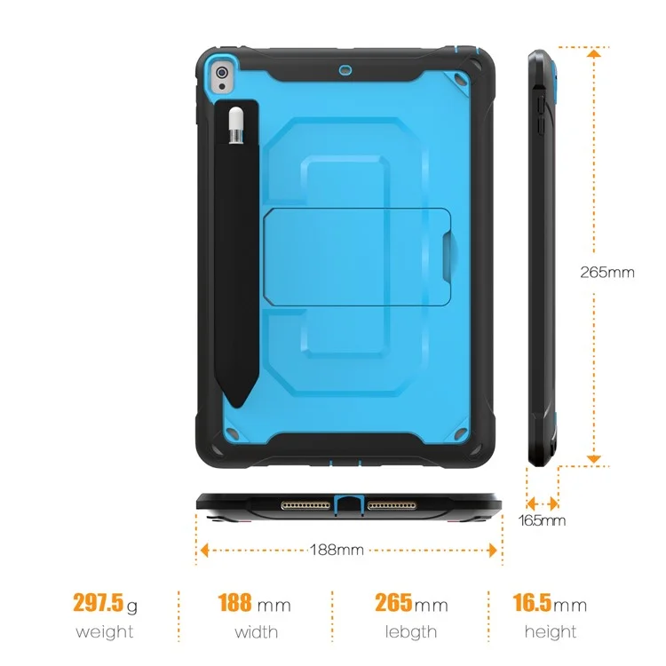 PC + TPU Hybrid Protective Case Con Cavalletto Per Ipad Air 10,5 Pollici (2019) - Blu