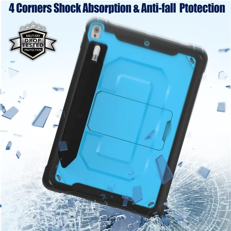 PC + TPU Hybrid Protective Case Com Kickstand Para Ipad Air 10,5 Polegadas (2019) - Azul