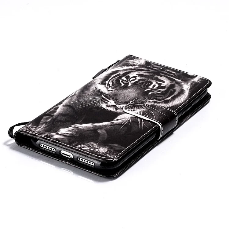 Pattern Printing PU Leather Flip Stand Case for iPhone 11 6.1 inch (2019) - Tiger