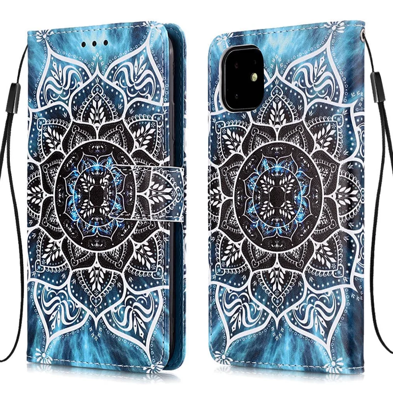 Pattern Printing PU Leather Flip Stand Case for iPhone 11 6.1 inch (2019) - Mandala Flower