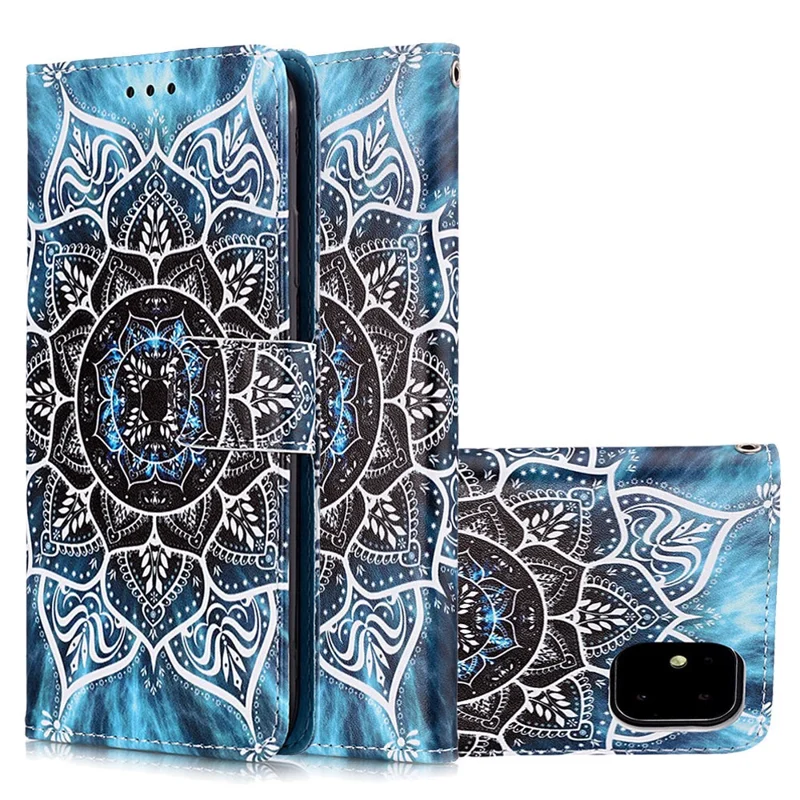 Pattern Printing PU Leather Flip Stand Case for iPhone 11 6.1 inch (2019) - Mandala Flower
