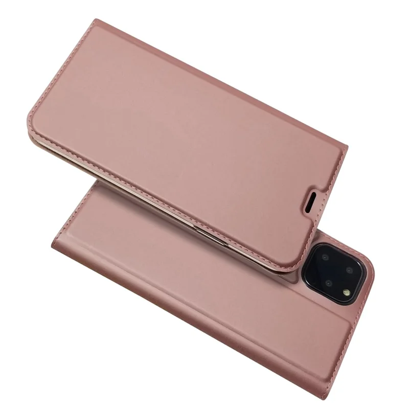 Magnetic Adsorption Leather with Card Slot Case for iPhone 11 Pro 5.8 inch - Rose Gold