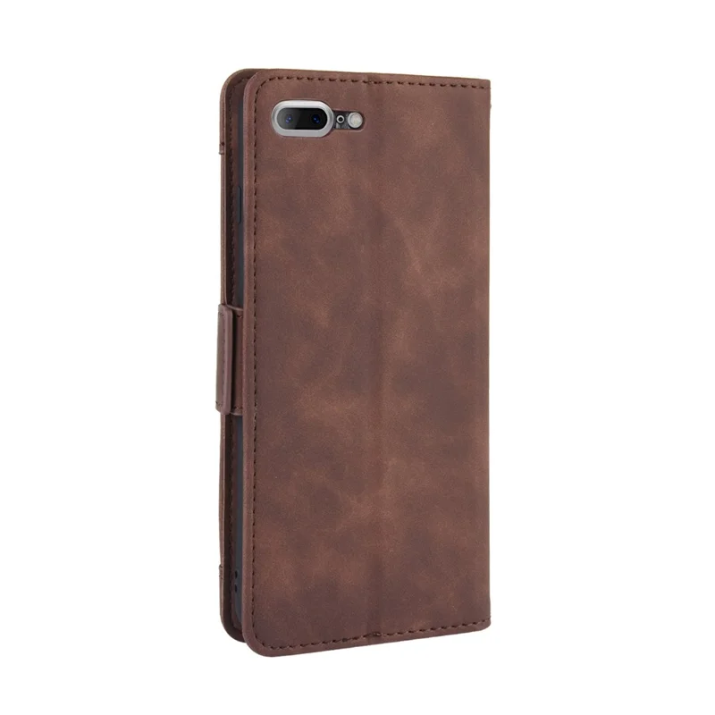 Wallet Stand Flip Leather Case with Multiple Card Slots for iPhone 8 Plus/7 Plus 5.5 inch - Brown