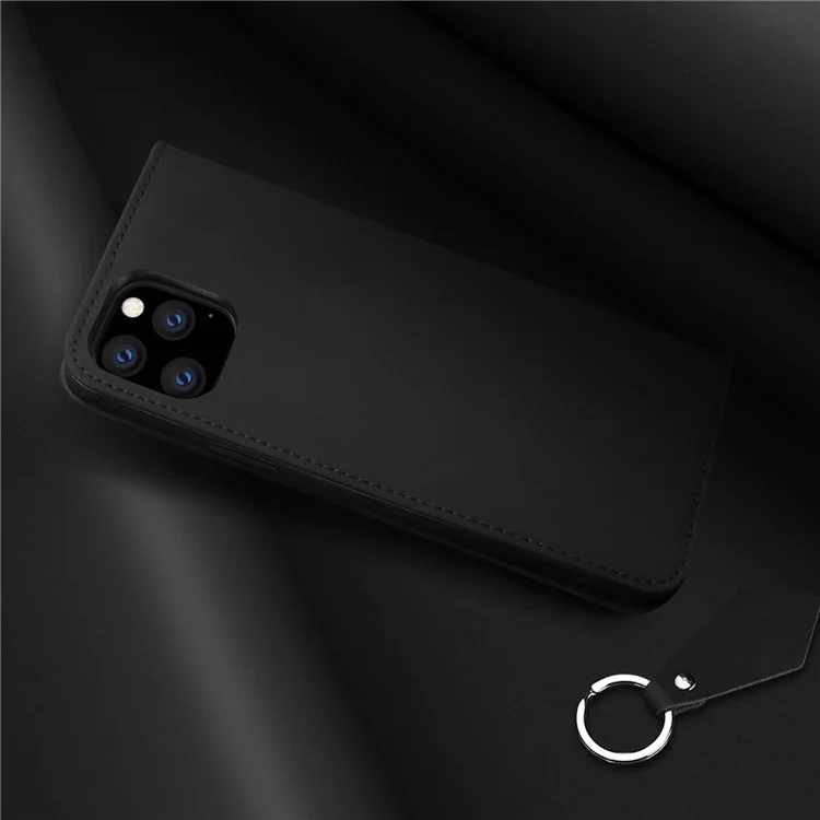 DUX DUCIS WISH Series Magnetic Genuine Leather Wallet Case Stand Anti-Scratch Protective Cover for iPhone 11 Pro 5.8 inch - Black