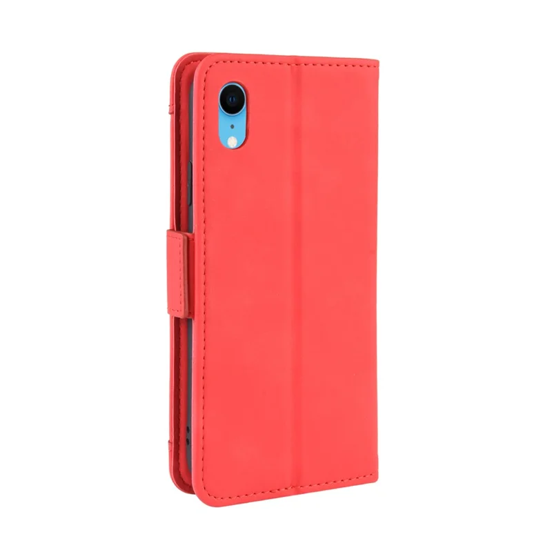 PU Leder -telefonhülle Mit Kartenschlitzen Brieftaschenabdeckung Für Iphone XR 6,1 Zoll - Rot