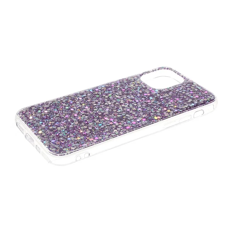 Flash Powder Sequins Acrylique + TPU Hybrid Case Pour Iphone 11 Pro 5,8 Pouces (2019) - Violet