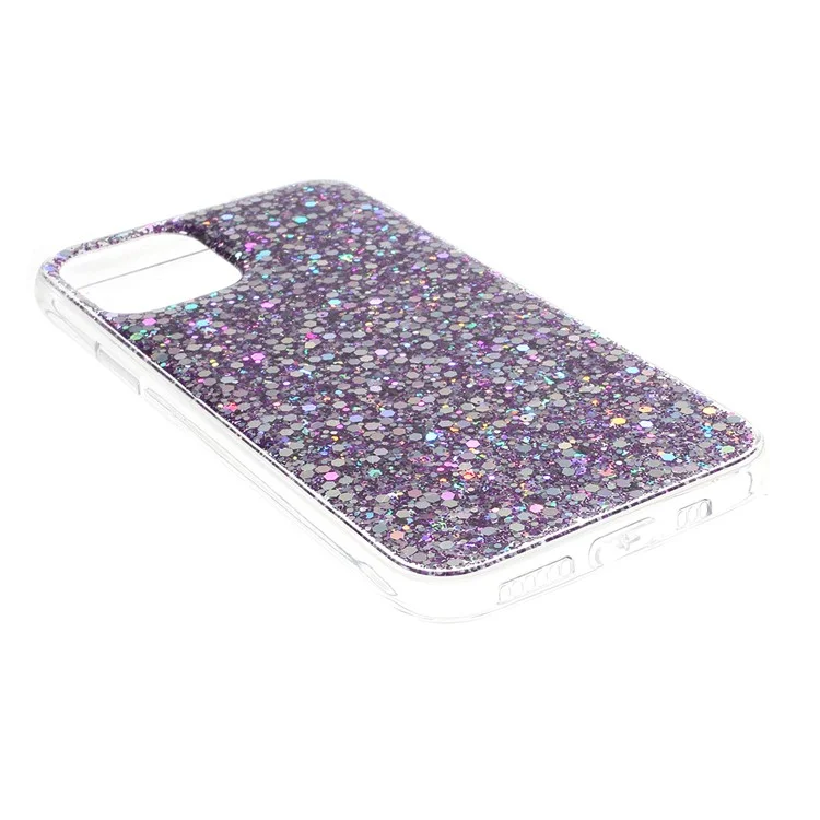 Flash Powder Sequins Acrylic + TPU Hybrid Case for iPhone 11 Pro 5.8 inch (2019) - Purple