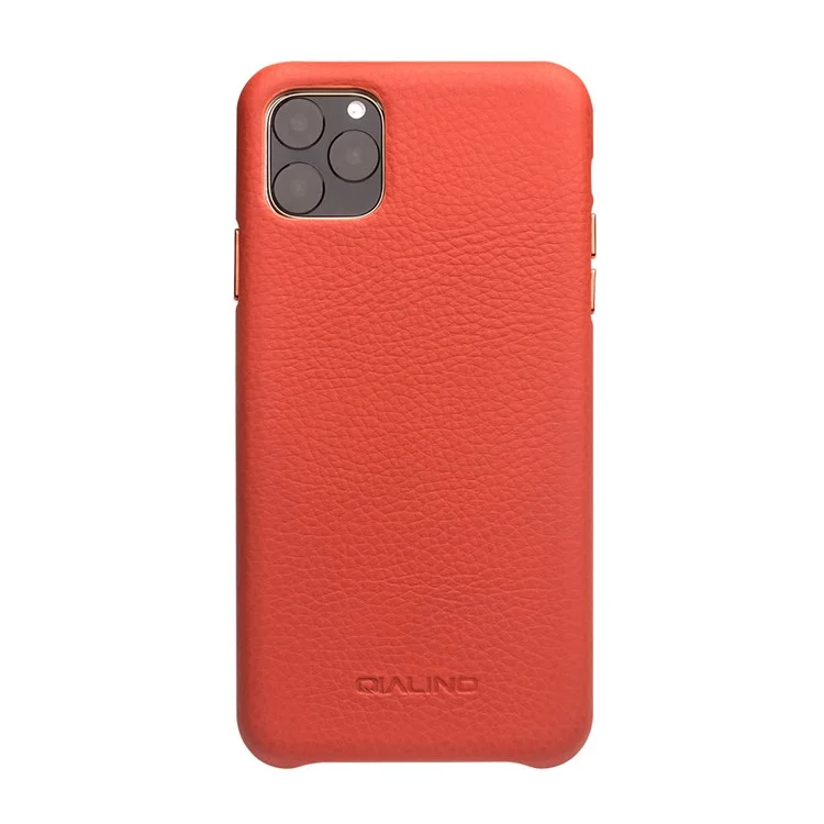 QIALINO Litchi Texture Texture Véritable Case En Cuir Pour IPhone 11 Pro 5,8 Pouces (2019) - Orange
